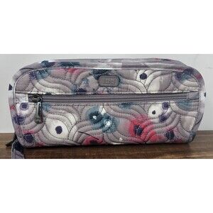 Lug Flipper Jewelry Travel Case Wallet Wristlet Floral 9"x4.5" Multi Pocket